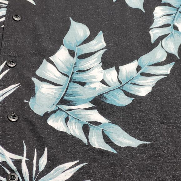 Cubavera‎ Hawaiian Shirt Mens Size XL XLarge Rayon Floral Black Blue Rayon Camp - Picture 7 of 12